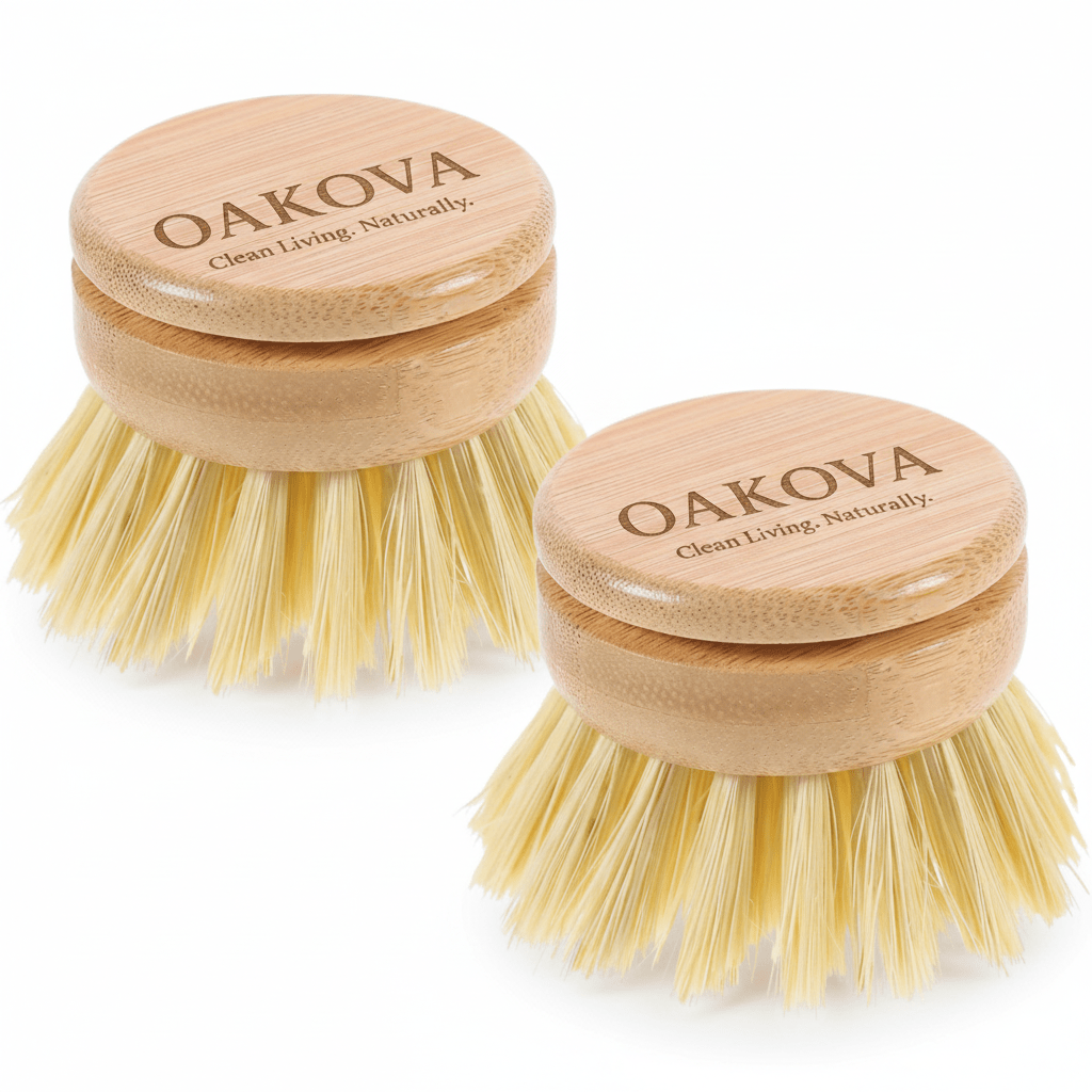 The Bamboo Dish Brush Refills (2 - Pack) - Oakova