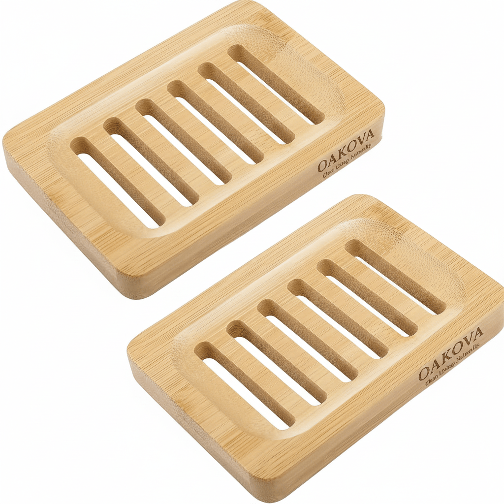 The Bamboo Soap Dish Set (2 - Pack) - Oakova