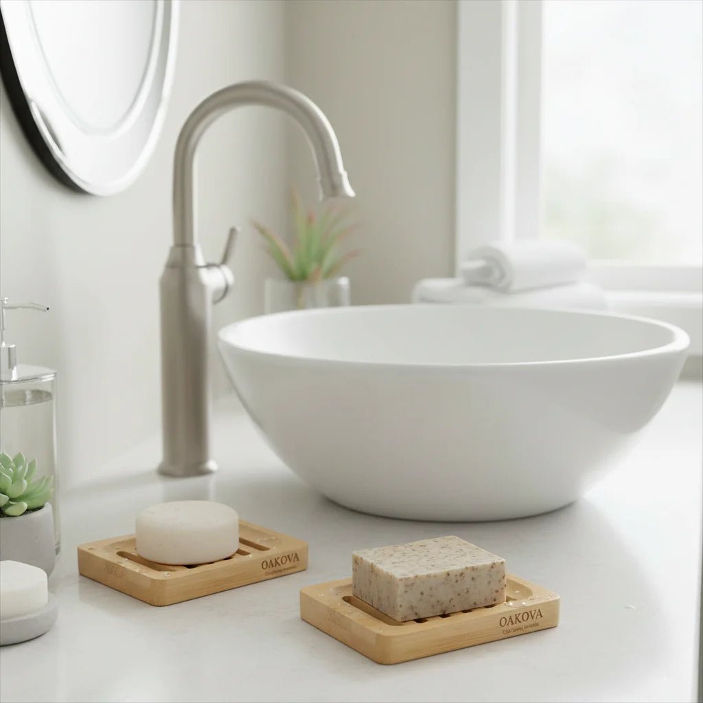 The Bamboo Soap Dish Set (2 - Pack) - Oakova