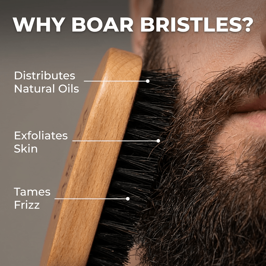 The Boar Bristle Beard Brush - Oakova