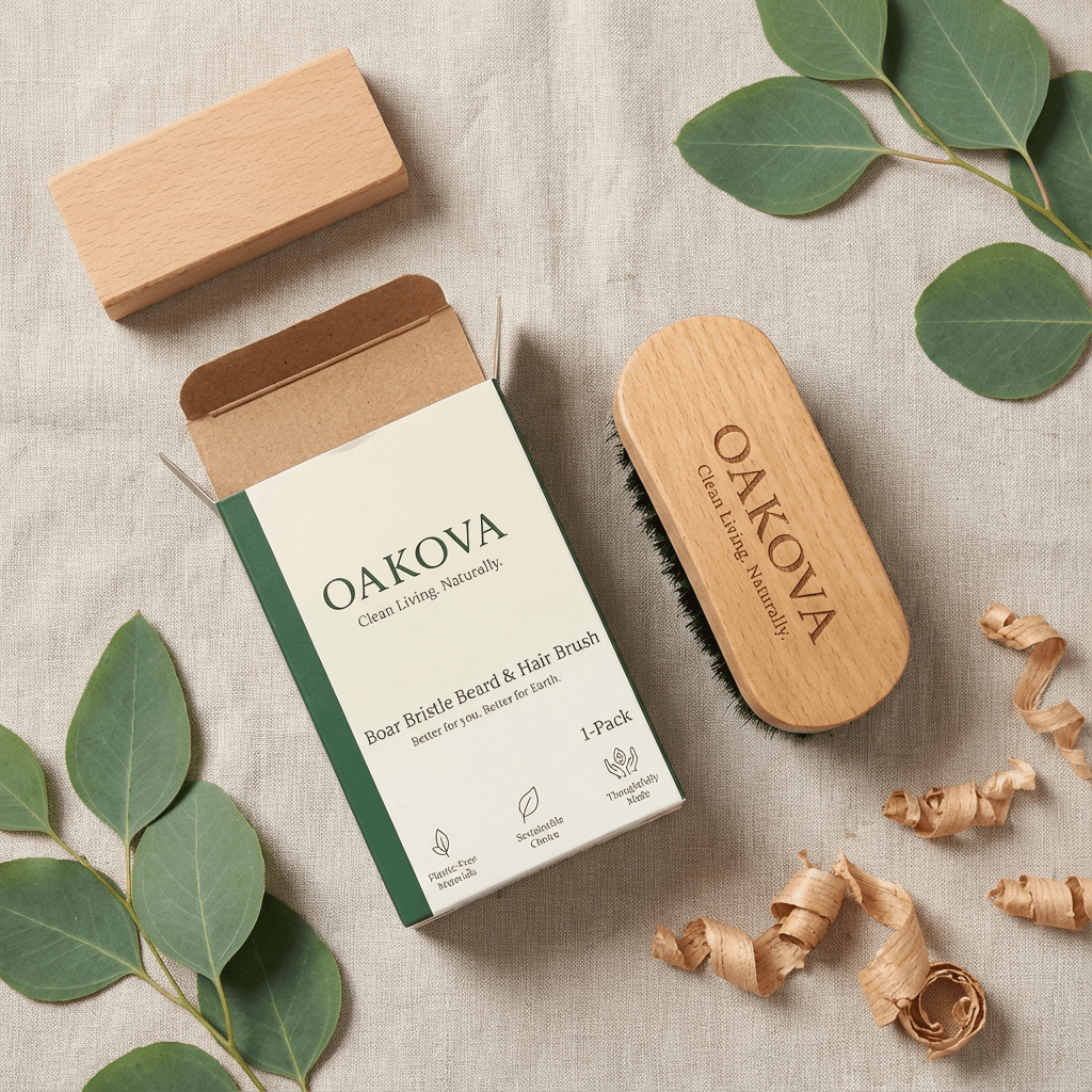 The Boar Bristle Beard Brush - Oakova