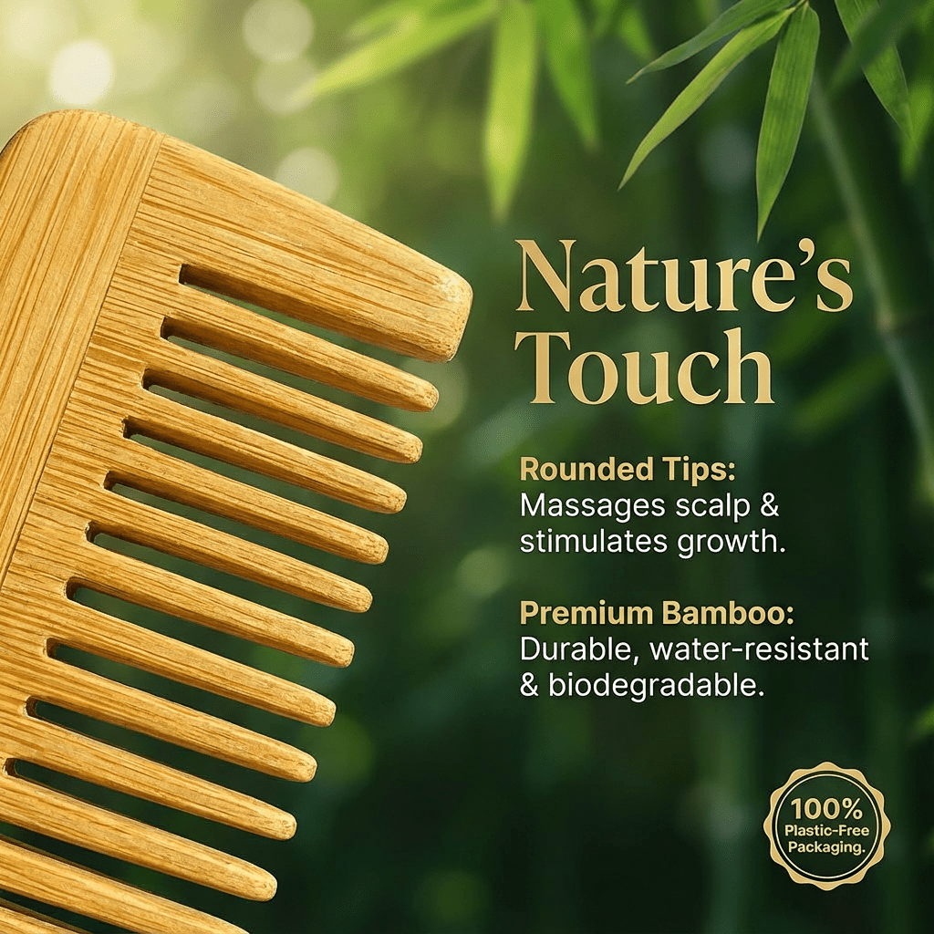 The Dual - Tooth Bamboo Comb Set (3 - Pack) - Oakova