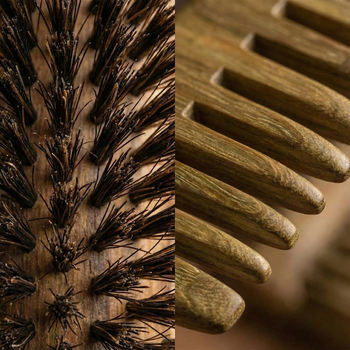 The Essential Beard Grooming Duo | Sandalwood Comb & Boar Bristle Brush - Oakova