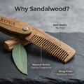 The Folding Sandalwood Beard Comb - Oakova