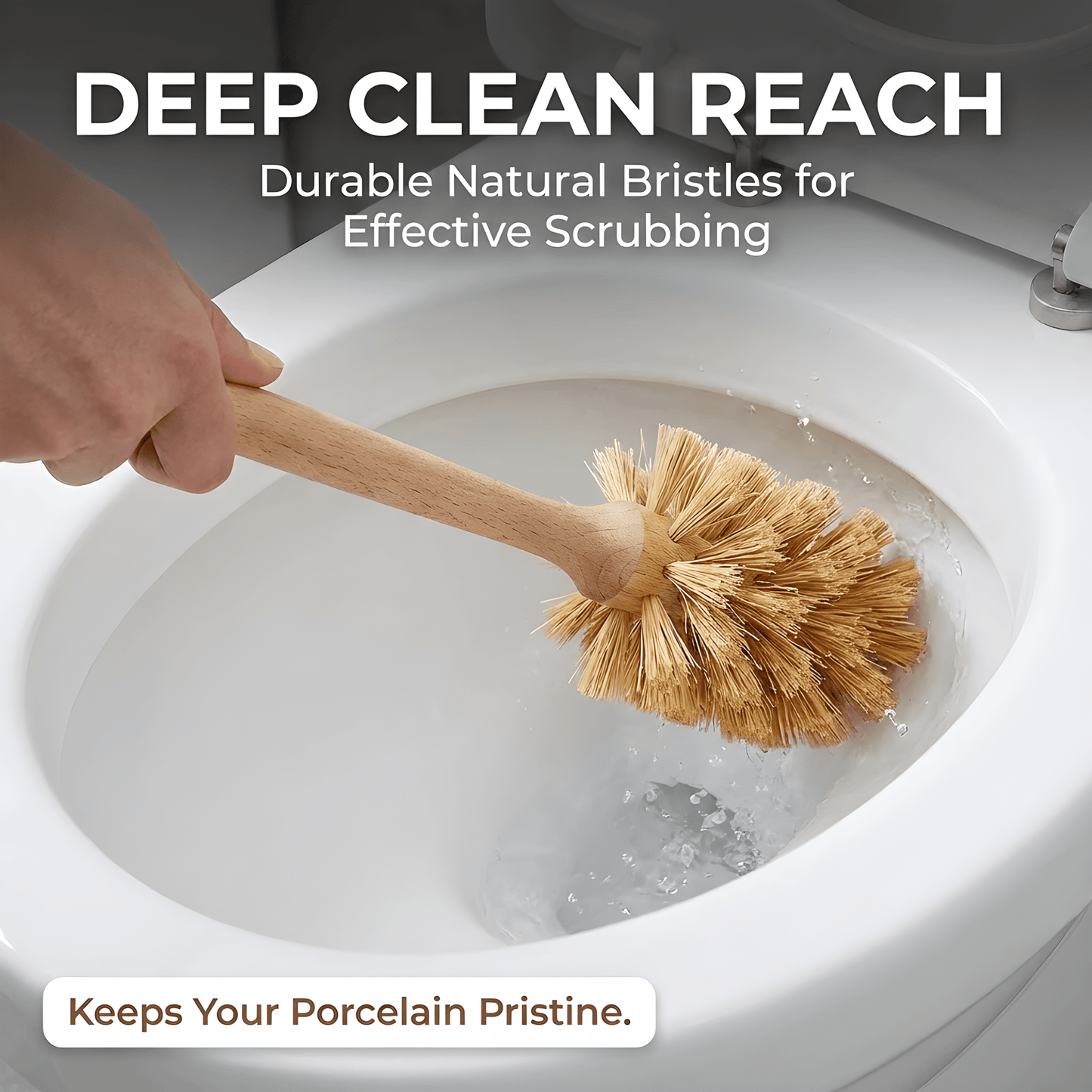 The Minimalist Wood Toilet Brush & Stand - Oakova