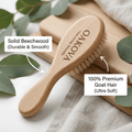 The Natural Baby Care Trio | Goat Hair Brush, Comb & Bath Set - Oakova