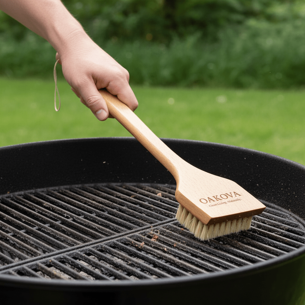 The Wire - Free Bamboo Grill Brush - Oakova